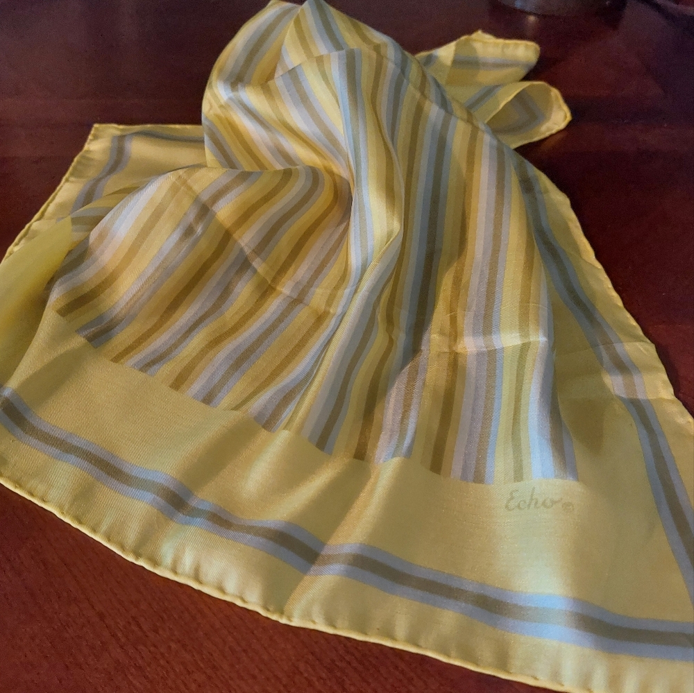 ECHO Multi-color Striped Scarf Vintage Estate Item